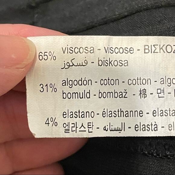 Zara Black Ribbed Top Size Medium - Picture 4 of 5